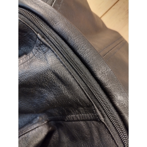 Croft & Barrow Woman black leather toggle coat with removable faux fur t… - Picture 9 of 16